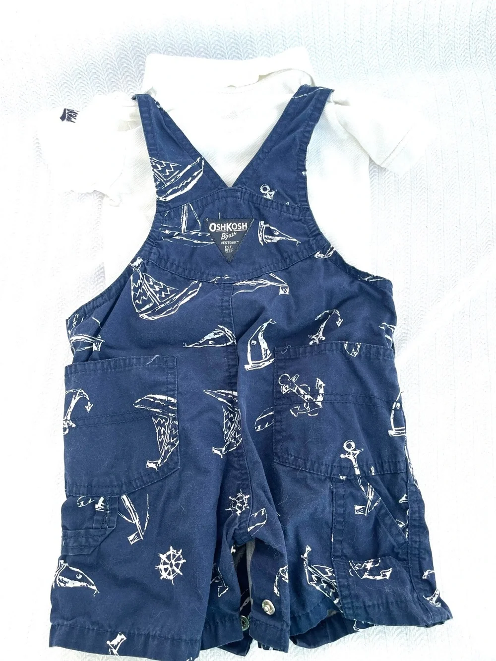 OshKosh B'gosh Navy Blue Nautical Print Overalls